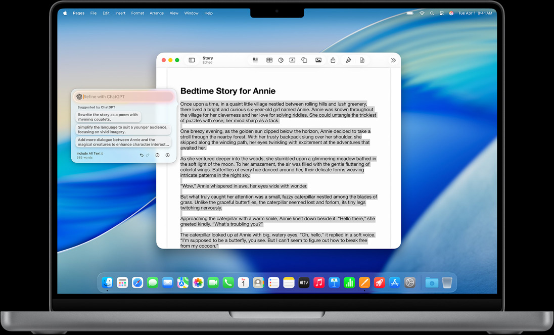 Das Feature «Verfassen» in den Schreibtools auf einem MacBook